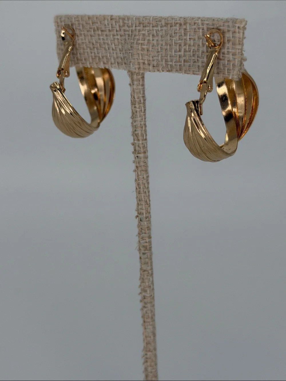Polished Gold Twisted Hoop Earrings - Women Jewelry